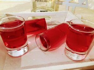 Cranberry Vodka shots jello